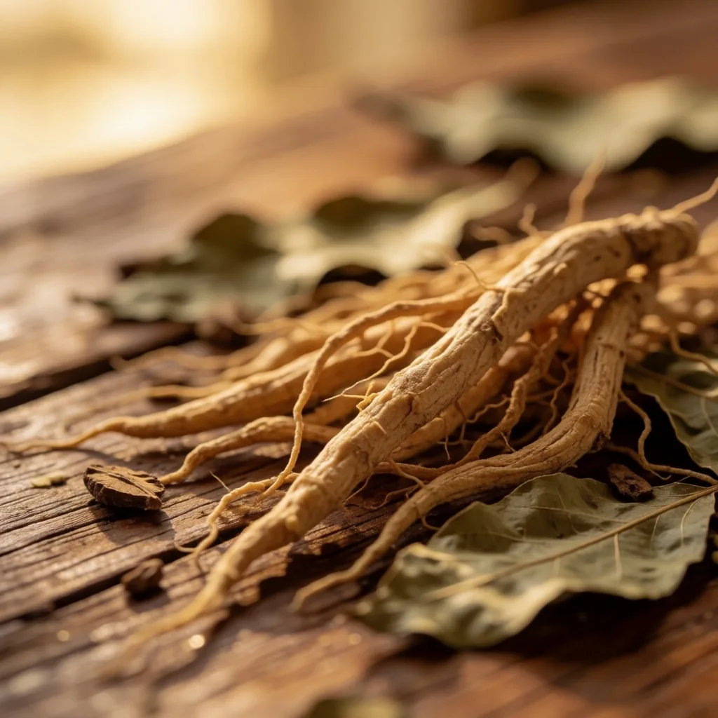 Natural botanical roots and dried herbs